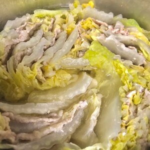 簡単♫旨っ♫白菜と豚ばら肉のミルフィーユ鍋